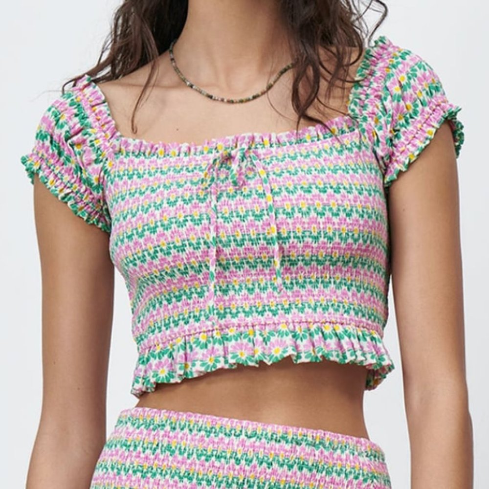 Zara Printed Smock Top